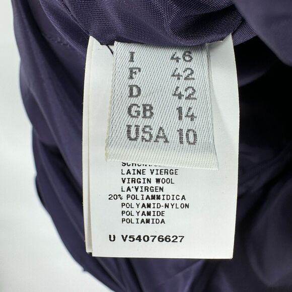 ALBERTA FERRETTI Purple Boat Neck Peplum Ruffle Knee Length Dress Size 10 - Picture 9 of 11